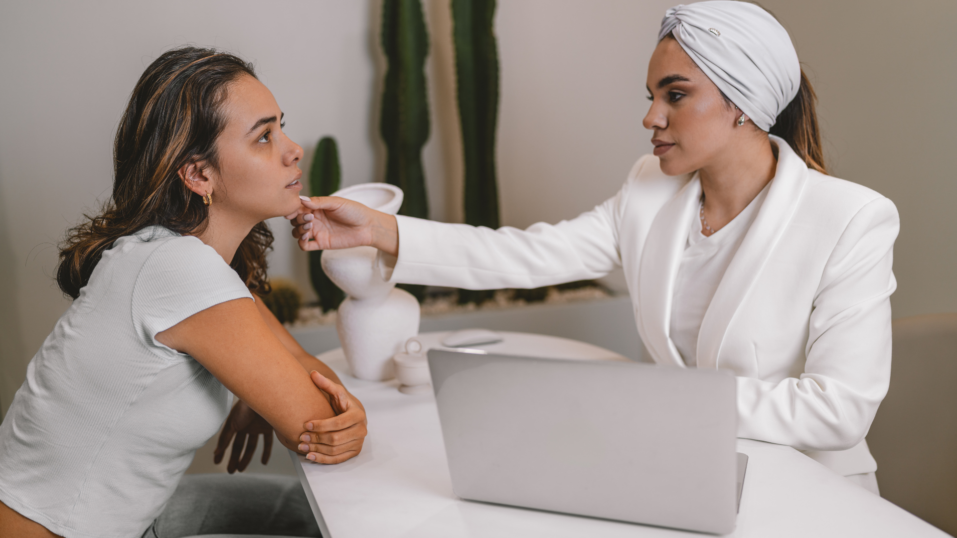 Picture of a Licensed beauty professional actively building her brand by showing professionalism with her client