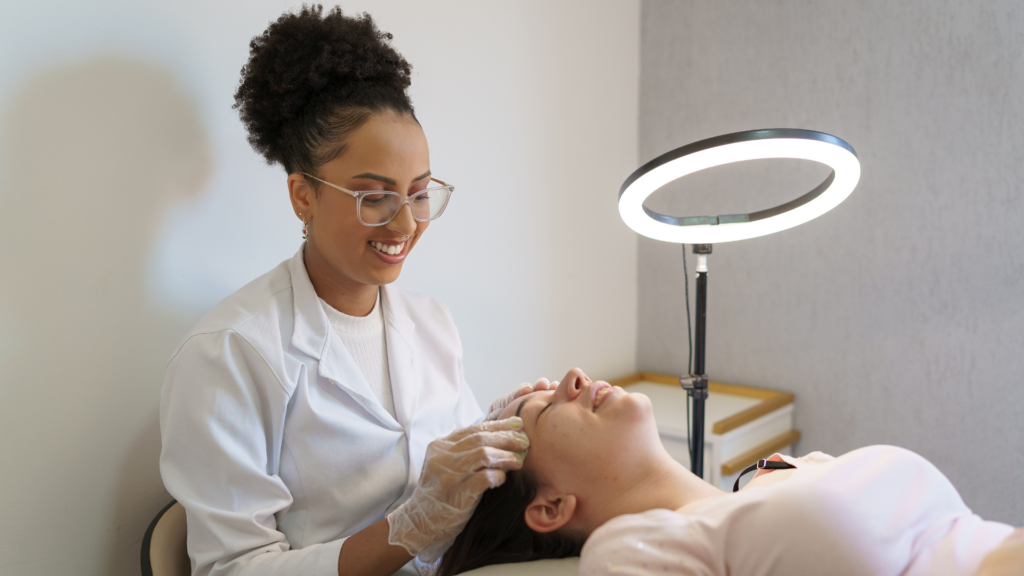 beauty school student building her brand while attending ESTHETICIAN CLASSES IN DALLAS​